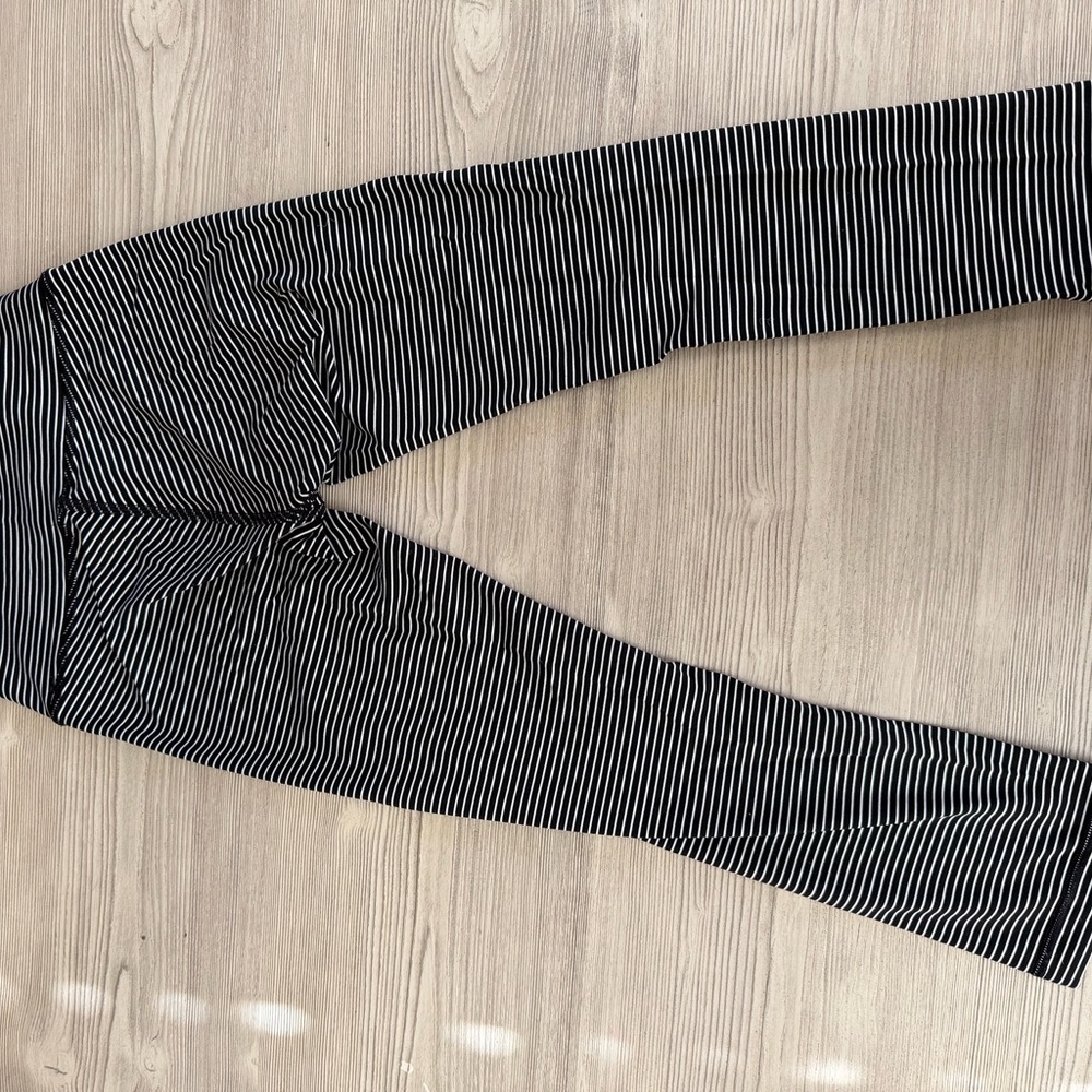 lululemon athletica Black and White Striped Kids Leggings